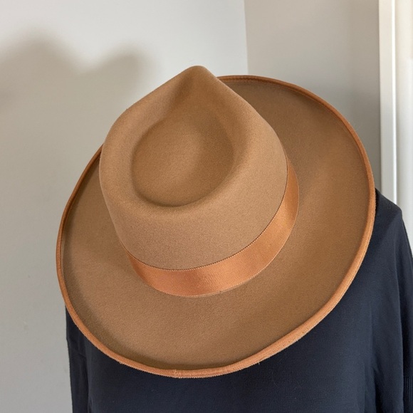 Anthropologie Lack of Color Hat Pierre Teak wool felt fedora Brown Sz M NEW main image 6